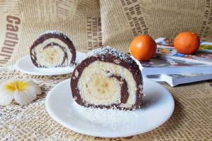 Rulada de biscuiti cu banane