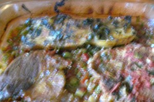 Friptura de porc cu usturoi verde