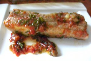Friptura de porc cu usturoi verde
