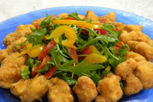 Salata de rucola cu salau pane