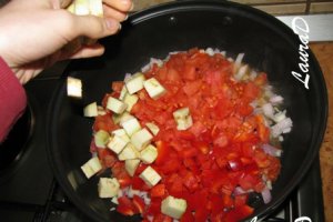 Lasagna cu legume, pasta de rosii si zacusca cu vinete