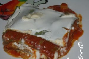 Lasagna cu legume, pasta de rosii si zacusca cu vinete