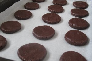Biscuiti cu cacao si gem de prune(de post)