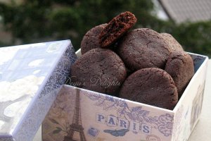 Biscuiti cu cacao si gem de prune(de post)