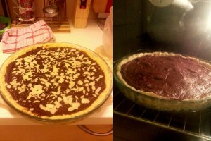 Tarta cu ciocolata, capsuni si kiwi
