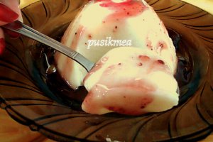 Panna cotta cu sirop de fructe de padure