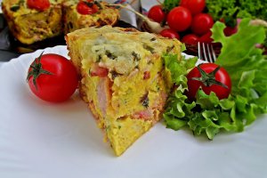 Budinca de paine, oua si sunca