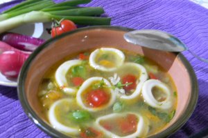 Supa cu inele de calamari