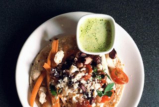 Chapati cu fasole crocanta si dressing de coriandru