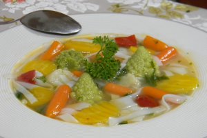 Supa cu vegetale si taitei de orez
