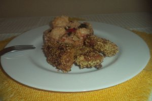 Soia in crusta de mei cu pilaf si conopida