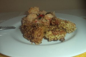 Soia in crusta de mei cu pilaf si conopida