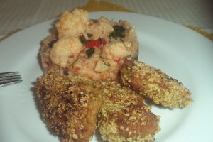 Soia in crusta de mei cu pilaf si conopida
