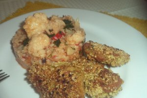 Soia in crusta de mei cu pilaf si conopida