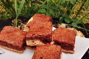 Prajitura din albusuri de ou cu cacao si merisoare