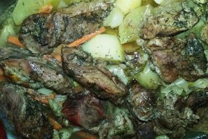 Friptura de vitel cu legume