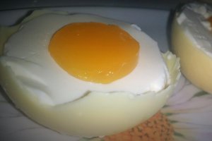 Panna cotta in forma de ou