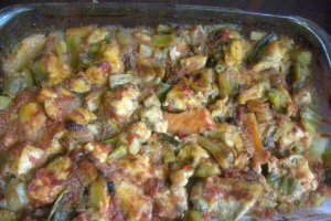 Tocanita cu piept de pui si ceapa verde