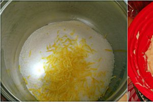 Budinca de gris cu sos de capsuni