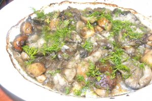 Ciuperci vineciori la cuptor