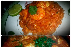 Pilaf de orez cu pui si creveti - Jambalaya