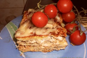 Lasagna cu piept de pui si ciuperci