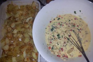 Budinca de cartofi cu piept de pui