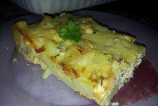 Budinca de cartofi cu piept de pui