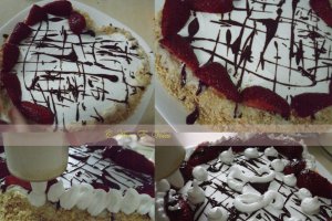 Tort Inima cu Migdale si Capsuni