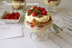 Tiramisu reţetă originală, cu zmeura