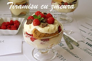 Tiramisu reţetă originală, cu zmeura