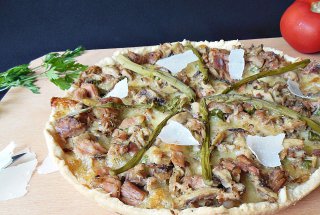 Tarta cu ton, ciuperci si sparanghel