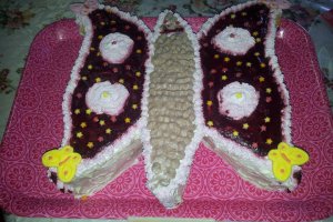 Tort Fluture cu crema de sampanie si fructe de padure