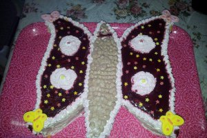 Tort Fluture cu crema de sampanie si fructe de padure