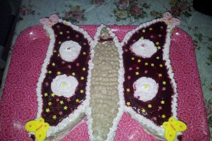 Tort Fluture cu crema de sampanie si fructe de padure