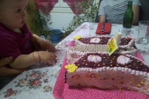 Tort Fluture cu crema de sampanie si fructe de padure