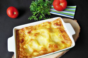 Lasagna cu branza si bacon