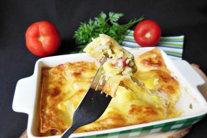 Lasagna cu branza si bacon