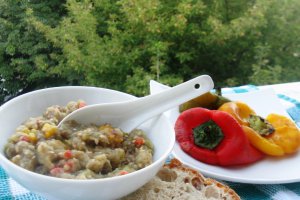 Salata de vinete cu ardei copti