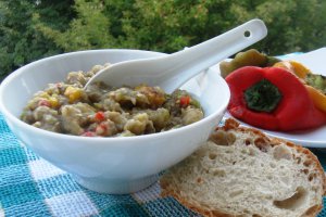 Salata de vinete cu ardei copti