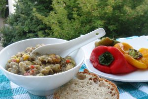 Salata de vinete cu ardei copti