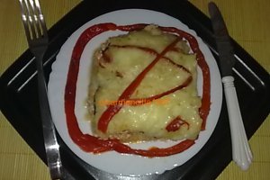 Musaca din legume,cu carne de pui.