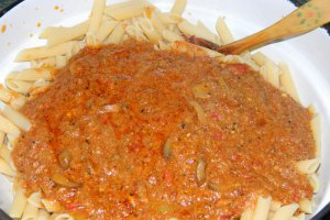 Penne cu ton si ciuperci
