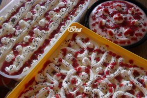 Tort de inghetata cu capsuni si vanilie