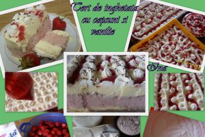 Tort de inghetata cu capsuni si vanilie