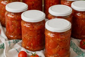 Rosii cherry cu usturoi si busuioc