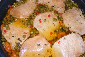 Mancarica de mazare cu cotlet de porc