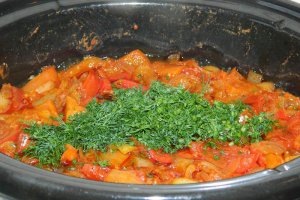 Tocana ungureasca de ardei (Lecso) la slow cooker Crock-Pot