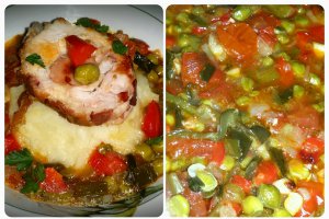 Rulada de curcan cu legume