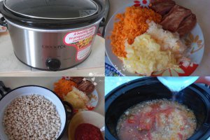 Ciorba de fasole cu os afumat la slow cooker Crock-Pot